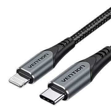 Ładowarka GaN Vention USB-C 20W + Kabel USB-C do Lightning 1m Szara