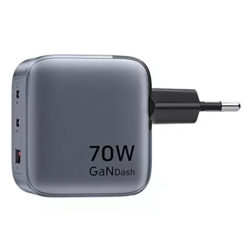 Ładowarka GaN Vention USB-C+C+A 70W Szara