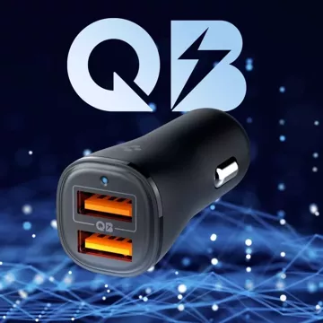 Ładowarka Samochodowa Spigen Essential EV302 30W 2xUSB-A Quantum Boost Black