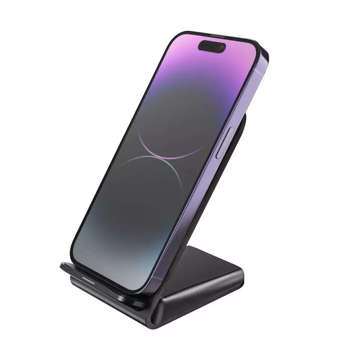 Ładowarka indukcyjna Podstawka z ładowaniem bezprzewodowym Qi Wireless Charger 15W do telefonu Czarna