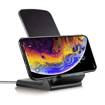 Ładowarka indukcyjna Podstawka z ładowaniem bezprzewodowym Qi Wireless Charger 15W do telefonu Czarna