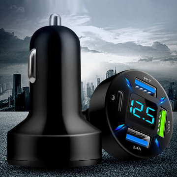 Ładowarka samochodowa Alogy Car Charger 66W 3x USB 1x USB-C Typ C Szybkie ładowanie Quick Charge QC 3.0 PD