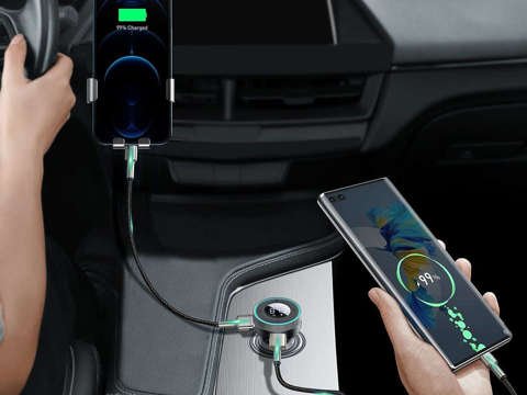 Ładowarka samochodowa transmiter FM Baseus Enjoy Car Charger 3.4A Czarna