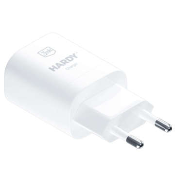 Ładowarka sieciowa 3mk Hardy Charger USB-C Type C QC PD 33W MAX do iPhone/ iPad/ Mac/ AirPods biała