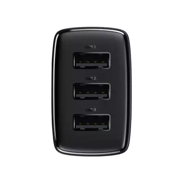 Ładowarka sieciowa Baseus Compact 3x USB Type A 17W Czarna