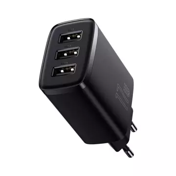 Ładowarka sieciowa Baseus Compact 3x USB Type A 17W Czarna