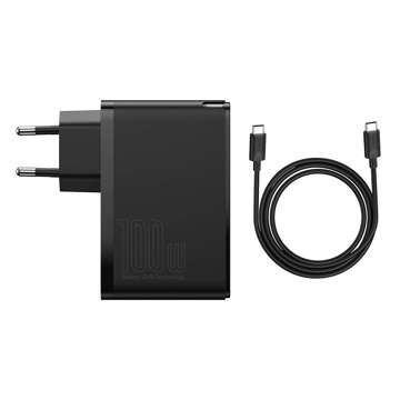 Ładowarka sieciowa Baseus GaN2 Pro, 2x USB + 2x USB-C, 100W, EU (czarna)