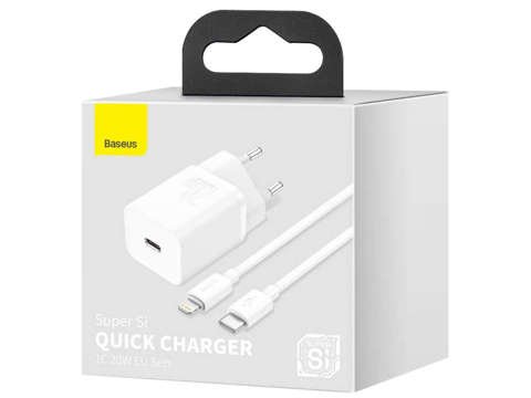 Ładowarka sieciowa Baseus Super Si  USB-C kabel do iPhone 20W White