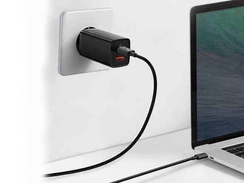 Ładowarka sieciowa szybka  Baseus GaN2 Lite USB + USB-C 65W EU Czarna