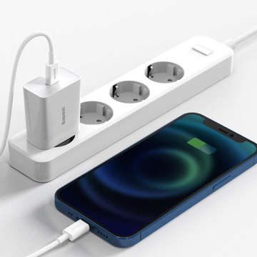 Ładowarka sieciowa zasilacz Baseus Speed Mini Quick Charger USB-C PD 3A 20W Biała