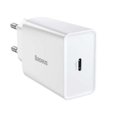 Ładowarka sieciowa zasilacz Baseus Speed Mini Quick Charger USB-C PD 3A 20W Biała