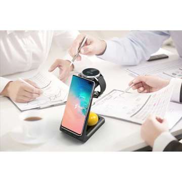 Ładowarka stacja dokująca bezprzewodowa A7 3w1 Wireless Charger Black