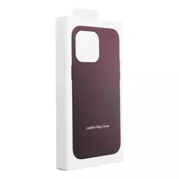 Leather Mag Cover do IPHONE 14 PRO ciemny fioletowy