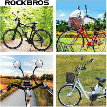 Lusterko rowerowe Rockbros FK-419 sferyczne wypukłe regulowane 360 czarne (1szt.)