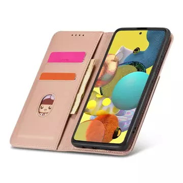 Magnet Card Case etui do Samsung Galaxy A13 5G pokrowiec portfel na karty kartę podstawka różowy