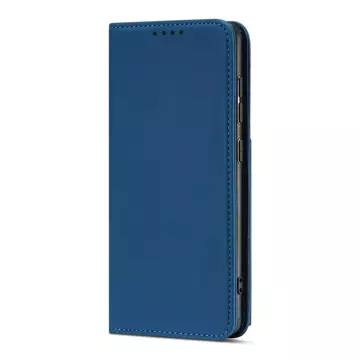 Magnet Card Case etui do Samsung Galaxy A52 5G pokrowiec portfel na karty kartę podstawka niebieski