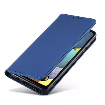 Magnet Card Case etui do Samsung Galaxy A52 5G pokrowiec portfel na karty kartę podstawka niebieski