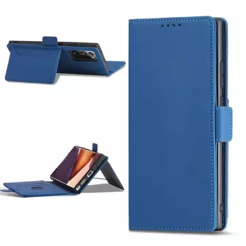 Magnet Card Case etui do Samsung Galaxy S22 Ultra pokrowiec portfel na karty kartę podstawka niebieski