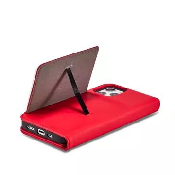 Magnet Card Case etui do iPhone 12 Pro pokrowiec portfel na karty kartę podstawka czerwony