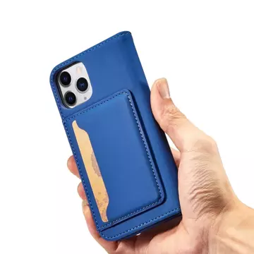 Magnet Card Case etui do iPhone 12 Pro pokrowiec portfel na karty kartę podstawka niebieski