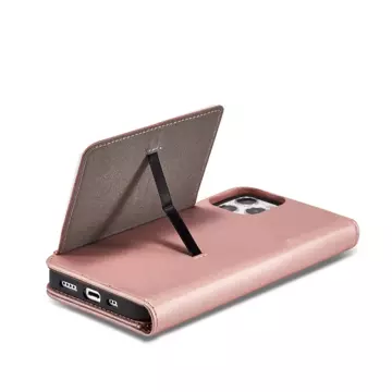 Magnet Card Case etui do iPhone 12 Pro pokrowiec portfel na karty kartę podstawka różowy