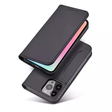 Magnet Card Case etui do iPhone 13 Pro Max pokrowiec portfel na karty kartę podstawka czarny