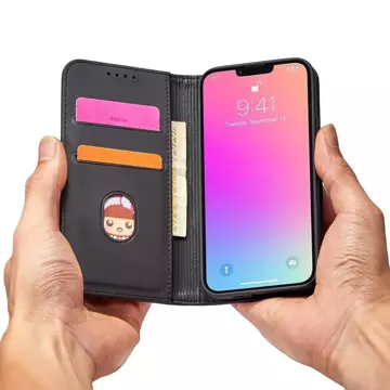 Magnet Card Case etui do iPhone 13 mini pokrowiec portfel na karty kartę podstawka czarny