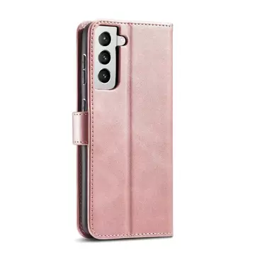 Magnet Case elegancki futerał etui pokrowiec z klapką i funkcją podstawki Samsung Galaxy S22 różowy