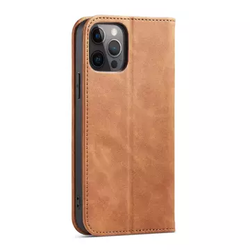 Magnet Fancy Case etui do iPhone 12 Pro pokrowiec portfel na karty kartę podstawka brązowy