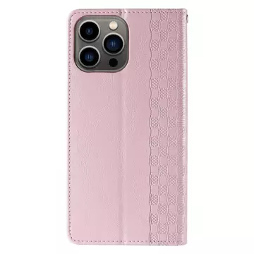 Magnet Strap Case etui do iPhone 12 Pro pokrowiec portfel + mini smycz zawieszka różowy