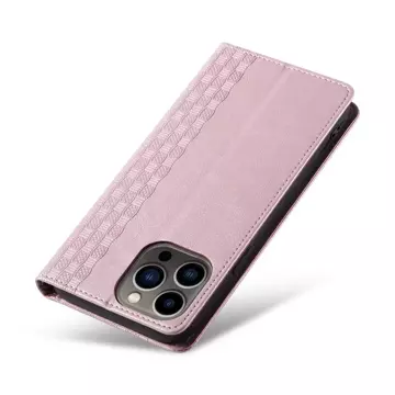 Magnet Strap Case etui do iPhone 13 Pro pokrowiec portfel + mini smycz zawieszka różowy