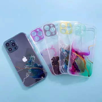 Marble Case etui do iPhone 12 Pro żelowy pokrowiec marmur miętowy