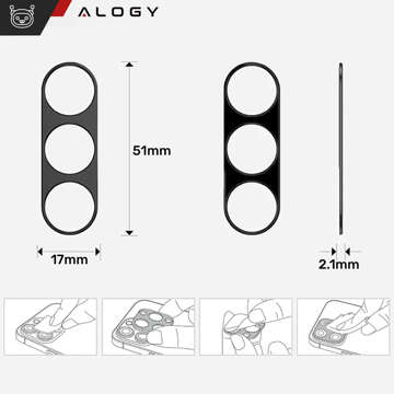 Metalowa osłonka do Samsung Galaxy S24+ Plus ochronna na wyspe aparat obiektyw Alogy Metal Lens Czarna