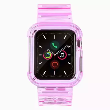 Opaska Strap Light Set silikonowy pasek bransoleta bransoletka etui do zegarka do Apple Watch 2/3/4/5/6/SE 42/44 Czerwony