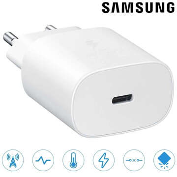 Oryginalna Ładowarka sieciowa USB-C Samsung 25W + Kabel Type C 180cm Premium Super Fast Charge Zestaw Biała