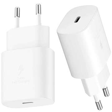 Oryginalna Ładowarka sieciowa USB-C Samsung 25W + Kabel Type C 180cm Premium Super Fast Charge Zestaw Biała