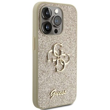 Oryginalne Etui GUESS Hardcase GUHCP15LHG4SGD do iPhone 15 PRO (Fixed Glitter Big 4G / złoty)