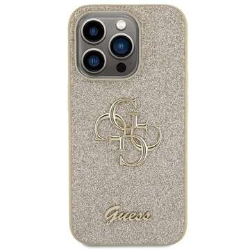 Oryginalne Etui GUESS Hardcase GUHCP15LHG4SGD do iPhone 15 PRO (Fixed Glitter Big 4G / złoty)