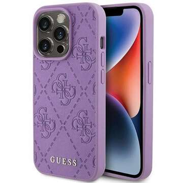 Oryginalne Etui GUESS Hardcase GUHCP15XP4EPMU do iPhone 15 PRO MAX (Quilted 4G Classic / jasny fiolet)