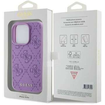 Oryginalne Etui GUESS Hardcase GUHCP15XP4EPMU do iPhone 15 PRO MAX (Quilted 4G Classic / jasny fiolet)