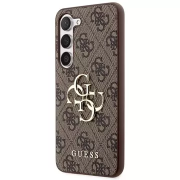 Oryginalne Etui GUESS Hardcase GUHCS23FE4GMGBR do Samsung Galaxy S23 FE (Big Metal Logo / brązowy)