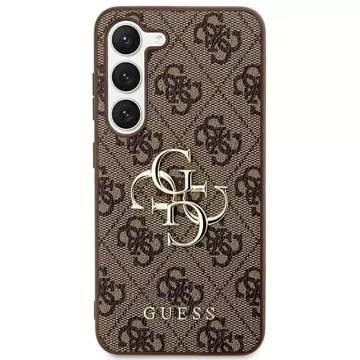 Oryginalne Etui GUESS Hardcase GUHCS23FE4GMGBR do Samsung Galaxy S23 FE (Big Metal Logo / brązowy)