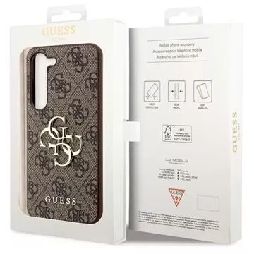 Oryginalne Etui GUESS Hardcase GUHCS23FE4GMGBR do Samsung Galaxy S23 FE (Big Metal Logo / brązowy)