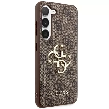 Oryginalne Etui GUESS Hardcase GUHCS23FE4GMGBR do Samsung Galaxy S23 FE (Big Metal Logo / brązowy)