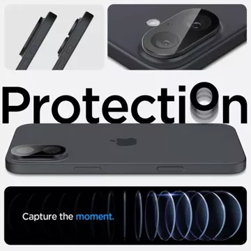 Osłona Aparatu Spigen Optik Pro Glas.TR  Camera Protector 2-pack do iPhone 16 / 16 Plus Black