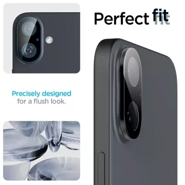 Osłona Aparatu Spigen Optik Pro Glas.TR  Camera Protector 2-pack do iPhone 16 / 16 Plus Black