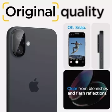 Osłona Aparatu Spigen Optik Pro Glas.TR  Camera Protector 2-pack do iPhone 16 / 16 Plus Black