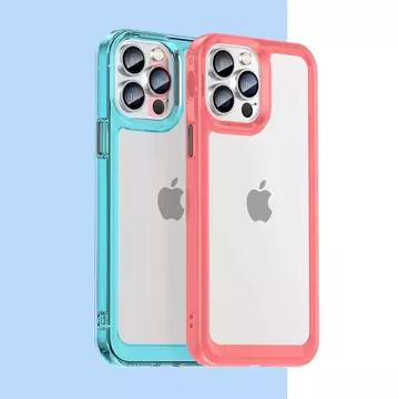 Outer Space Case etui do iPhone 12 Pro sztywny pokrowiec z żelową ramką różowy