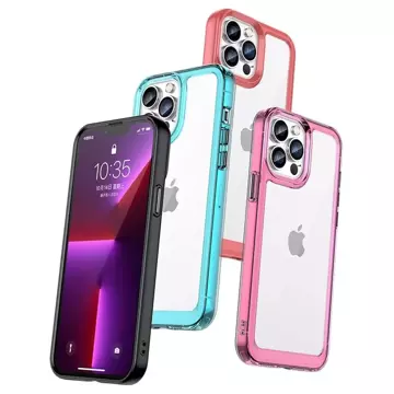 Outer Space Case etui do iPhone 12 Pro sztywny pokrowiec z żelową ramką różowy