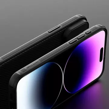 Pancerne etui Nillkin CamShield Pro Magnetic Case do iPhone 15 Pro z osłoną na aparat - fioletowe